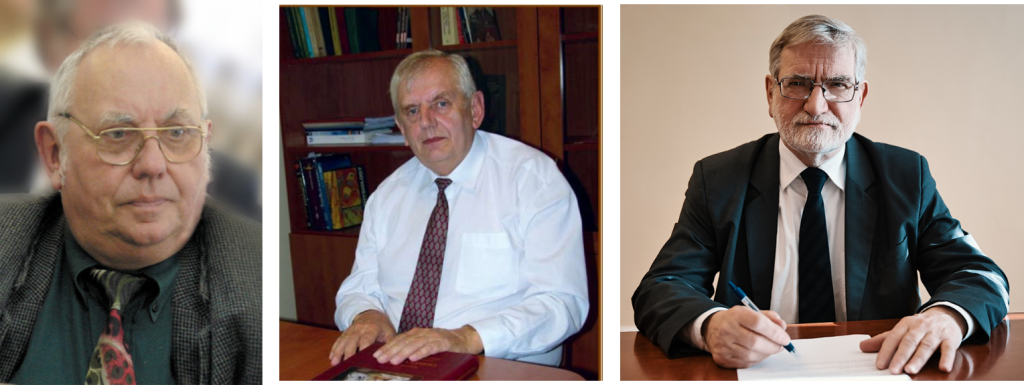 Fot. 14. Kolejni kierownicy Katedry Biofizyki: prof. dr hab. Aleksandr Gutsze, prof. dr hab. Bronisław Grzegorzewski i prof. dr. hab. Stefan Kruszewski
